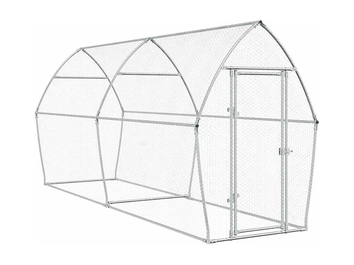 Cage pour poules argenté 400x105x182 cm acier galvanisé
