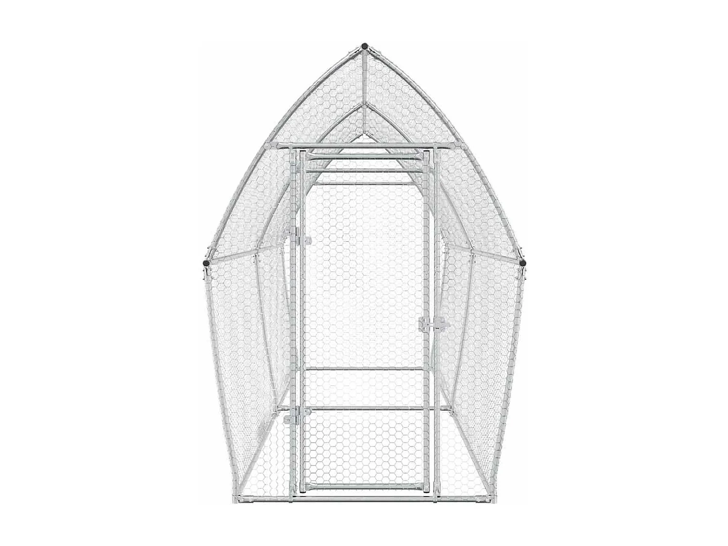 Cage pour poules argenté 400x105x182 cm acier galvanisé