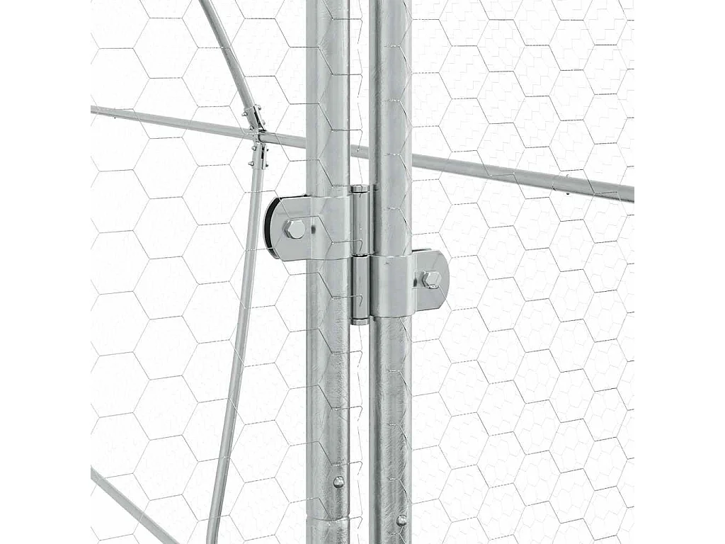 Cage pour poules argenté 400x105x182 cm acier galvanisé