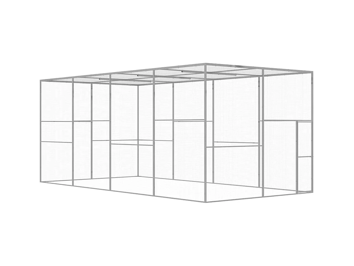 Cage pour chat 6x3x2,5 m Acier galvanisé