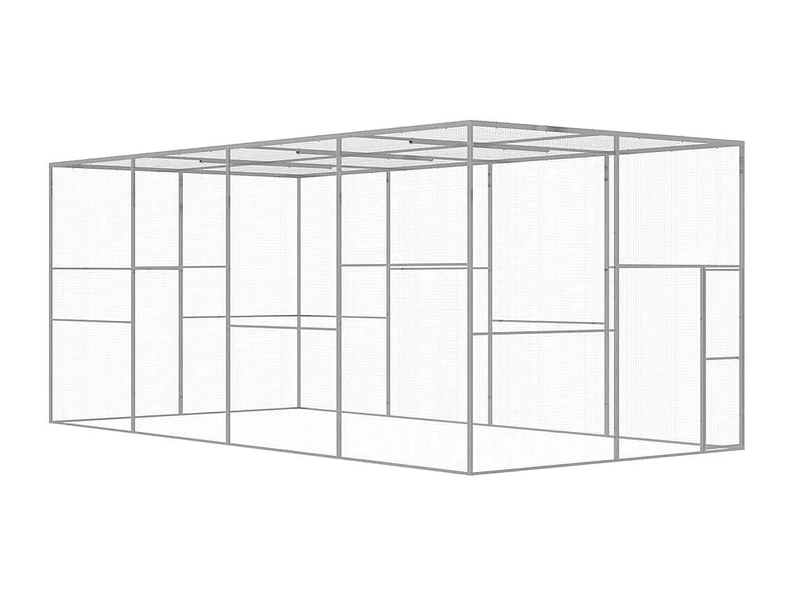Gabbia per gatti 6x3x2,5 m Acciaio zincato