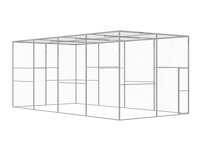 Cage pour chat 6x3x2,5 m Acier galvanisé