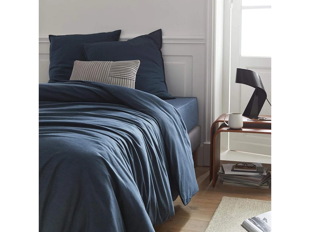 Habitat - Housse de couette en coton - 240 x 260 cm - Bleu nuit - Skye