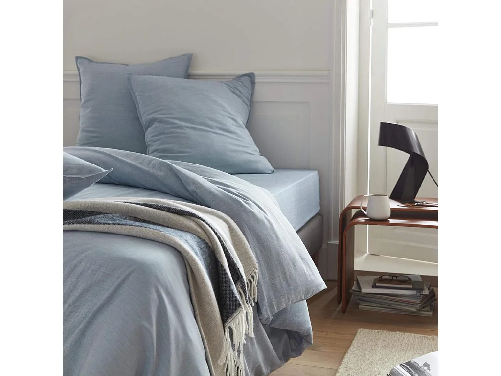 Habitat - Housse de couette en coton - 220 x 240 cm - Bleu clair - Skye