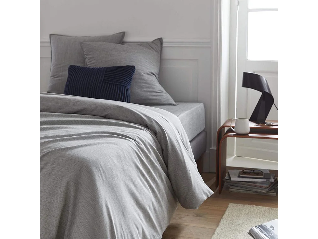 Habitat - Housse de couette en coton - 220 x 240 cm - Gris - Skye