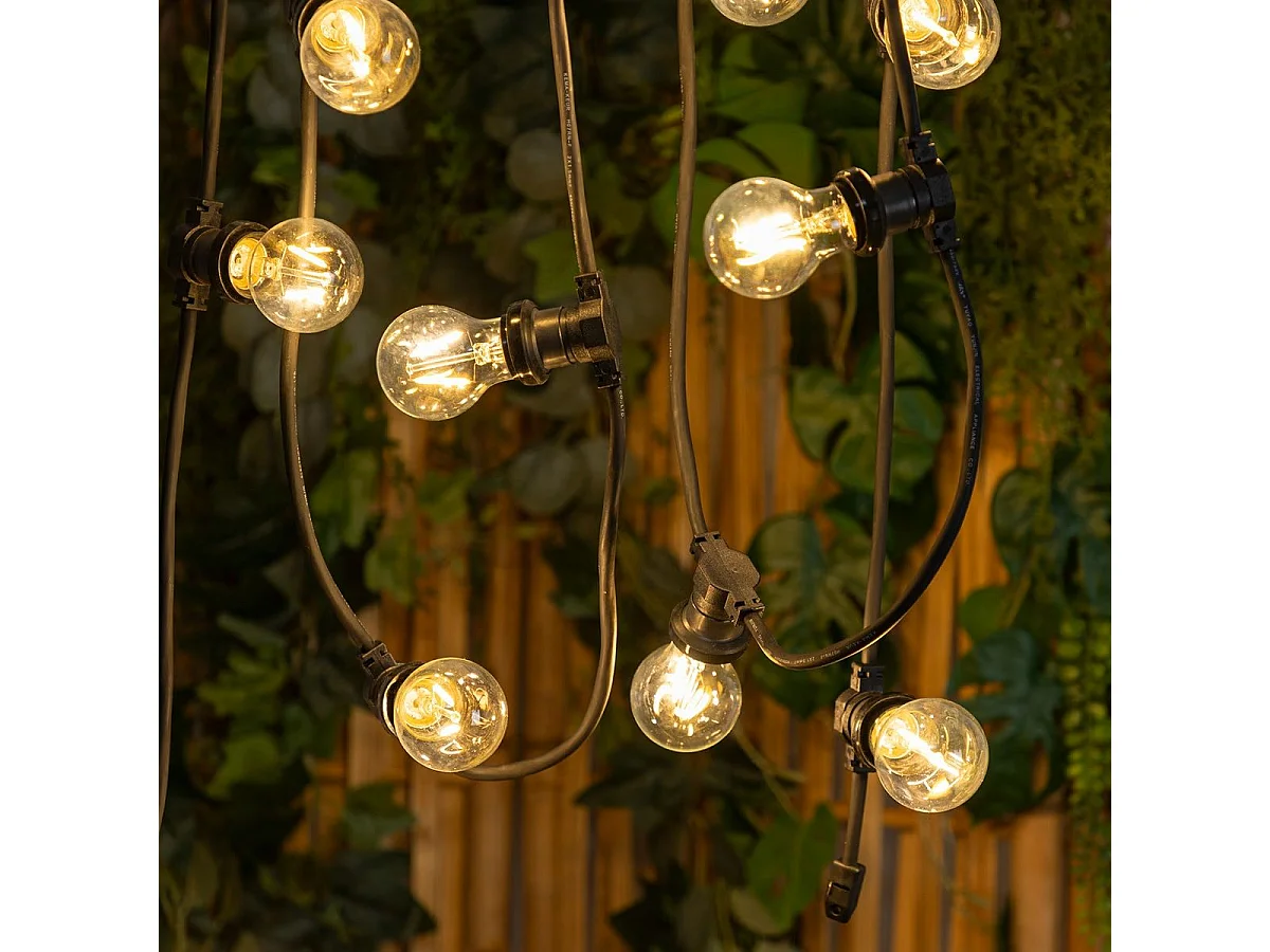 Guirlande Extérieur "10 Ampoules" 520cm Noir