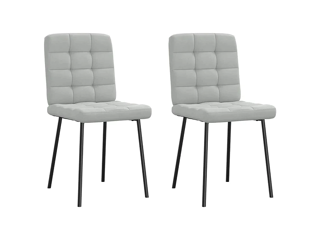 Cadeiras de jantar 2 pcs veludo cinzento-claro