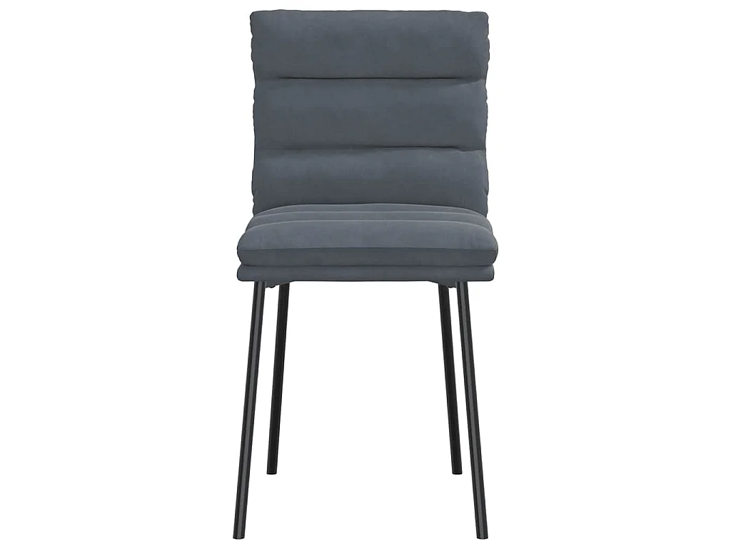 Chaises à manger lot de 2 Gris foncé Velours