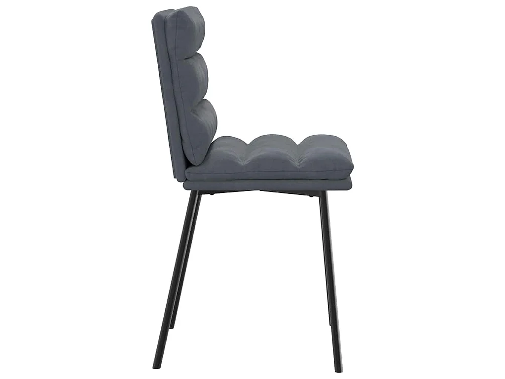 Chaises à manger lot de 2 Gris foncé Velours