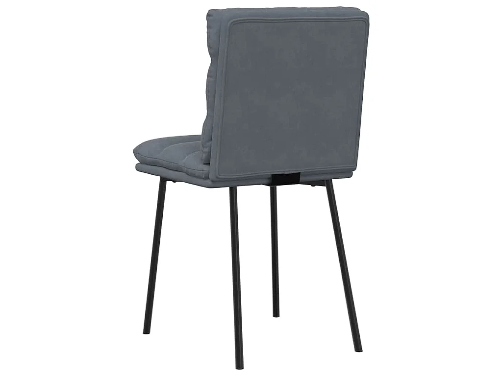 Chaises à manger lot de 2 Gris foncé Velours