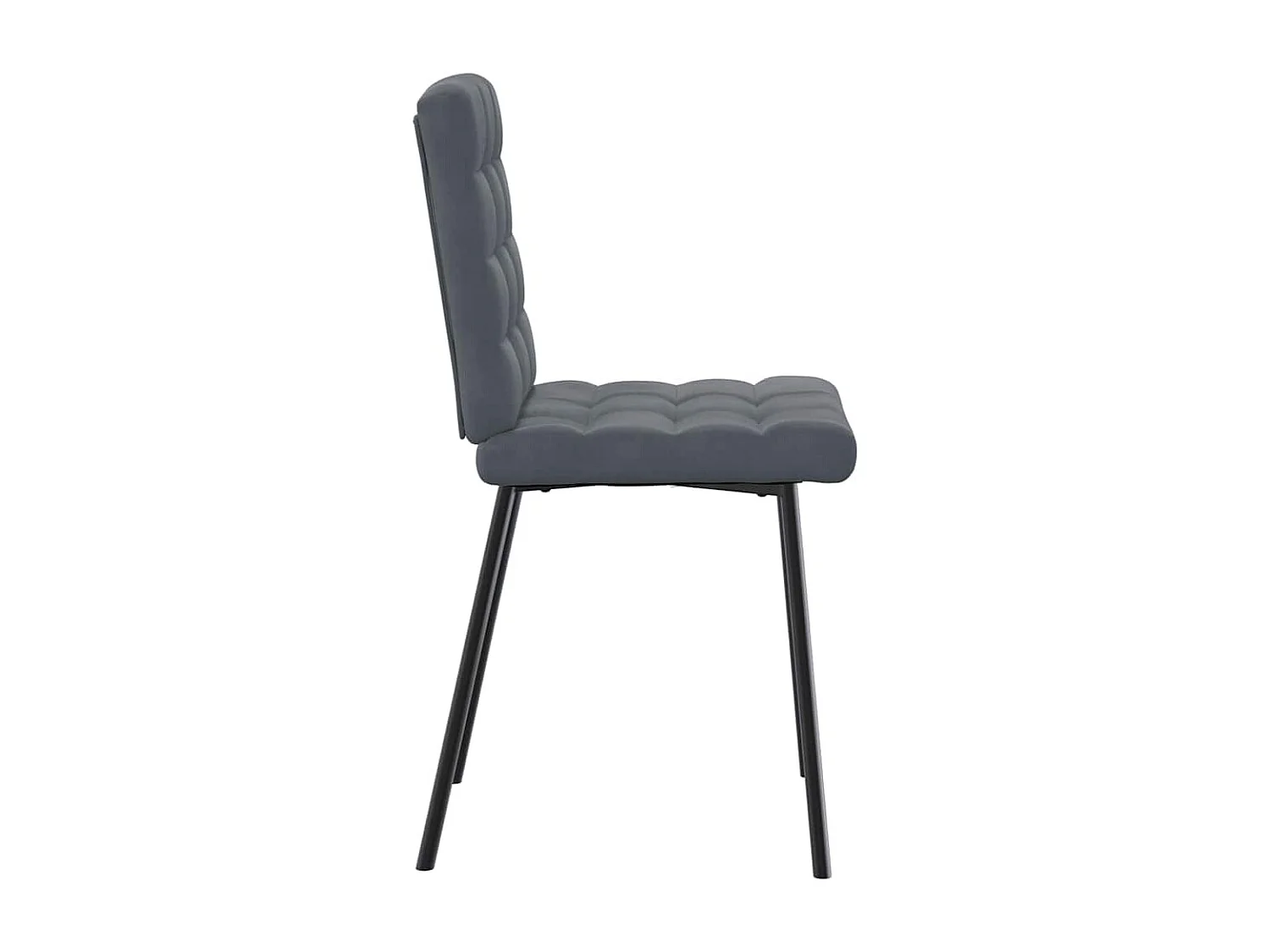 Chaises à manger lot de 2 Gris foncé Velours