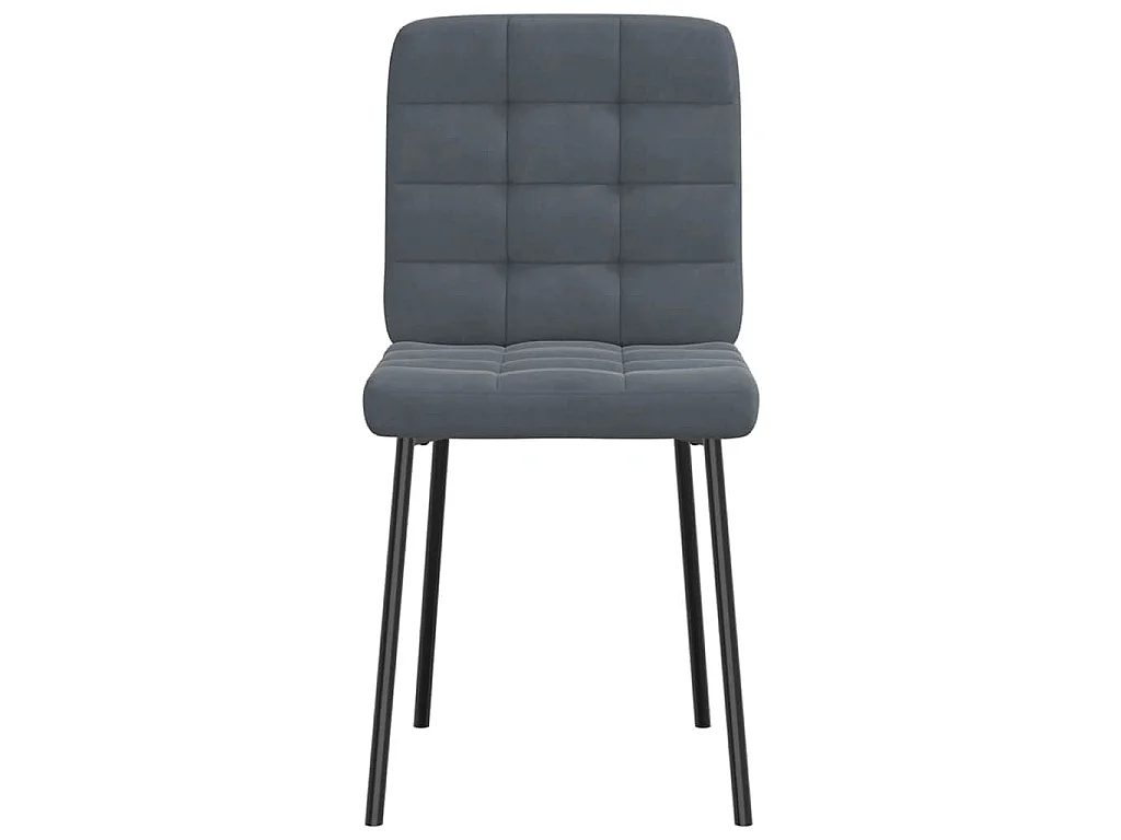 Chaises à manger lot de 2 Gris foncé Velours