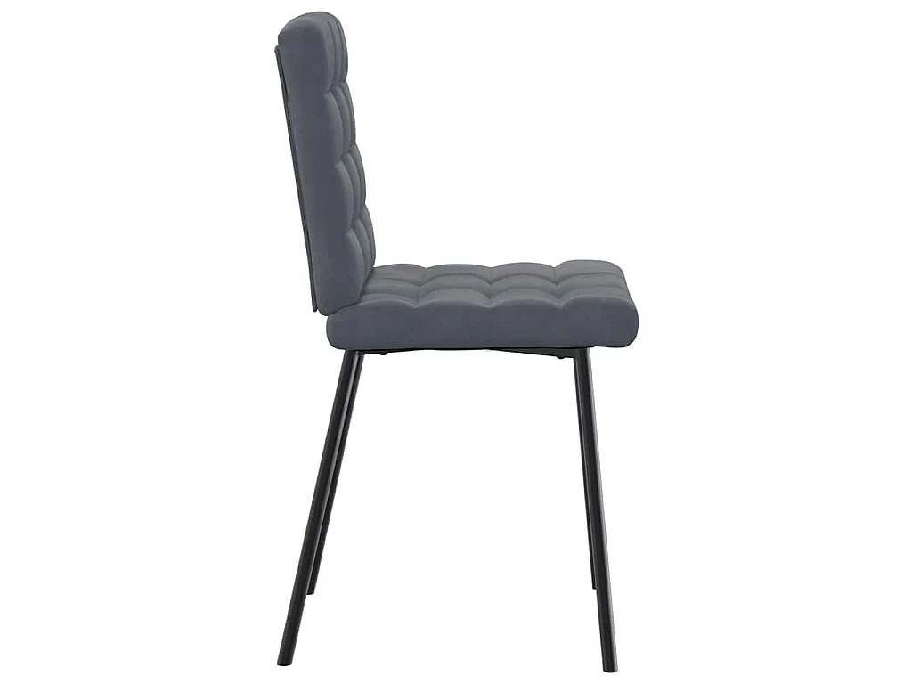Chaises à manger lot de 2 Gris foncé Velours