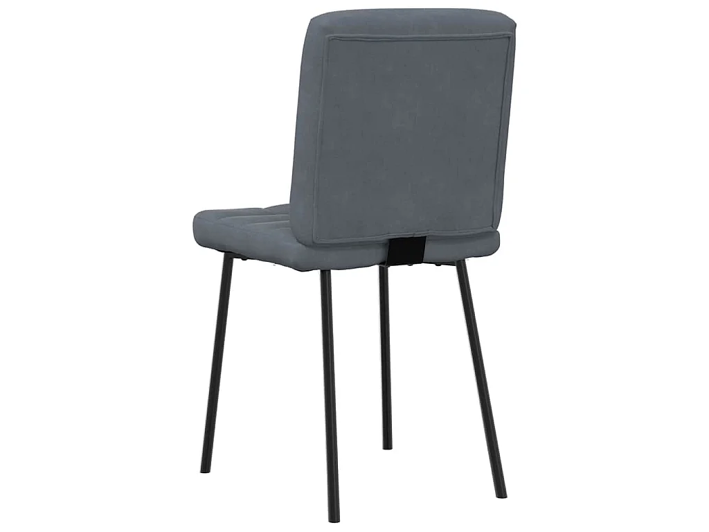 Chaises à manger lot de 2 Gris foncé Velours