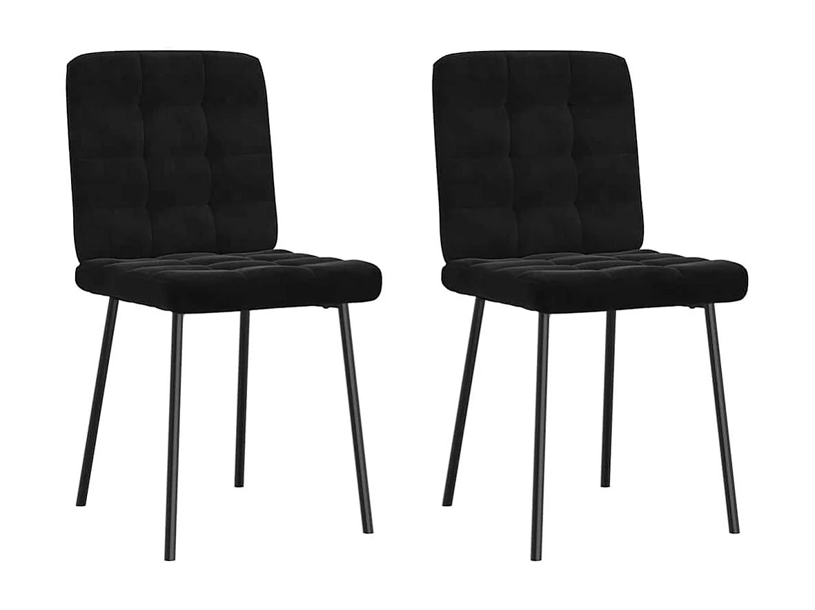 Eetkamerstoelen 2 st fluweel zwart
