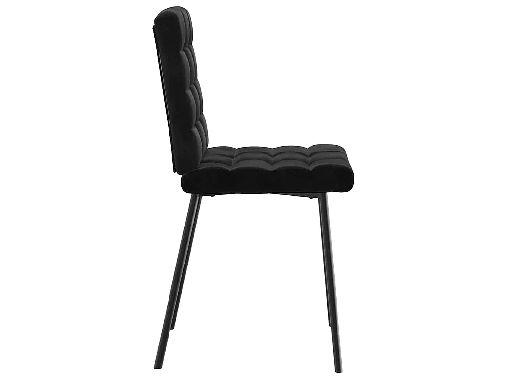 Chaises à manger lot de 2 Noir Velours