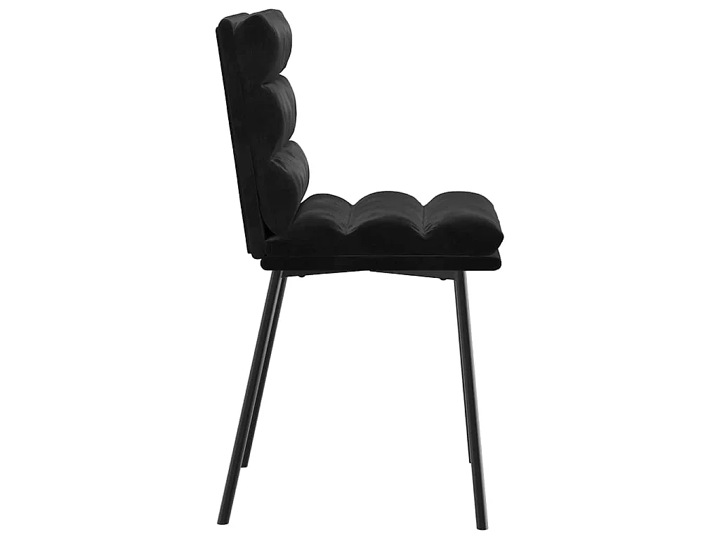 Chaises à manger lot de 2 Noir Velours