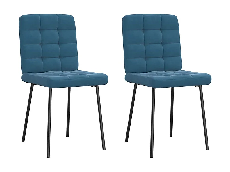 Esszimmerstühle 2 Stk. Blau Samt