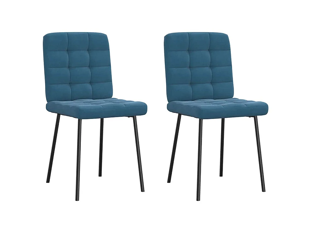 Eetkamerstoelen 2 st fluweel blauw