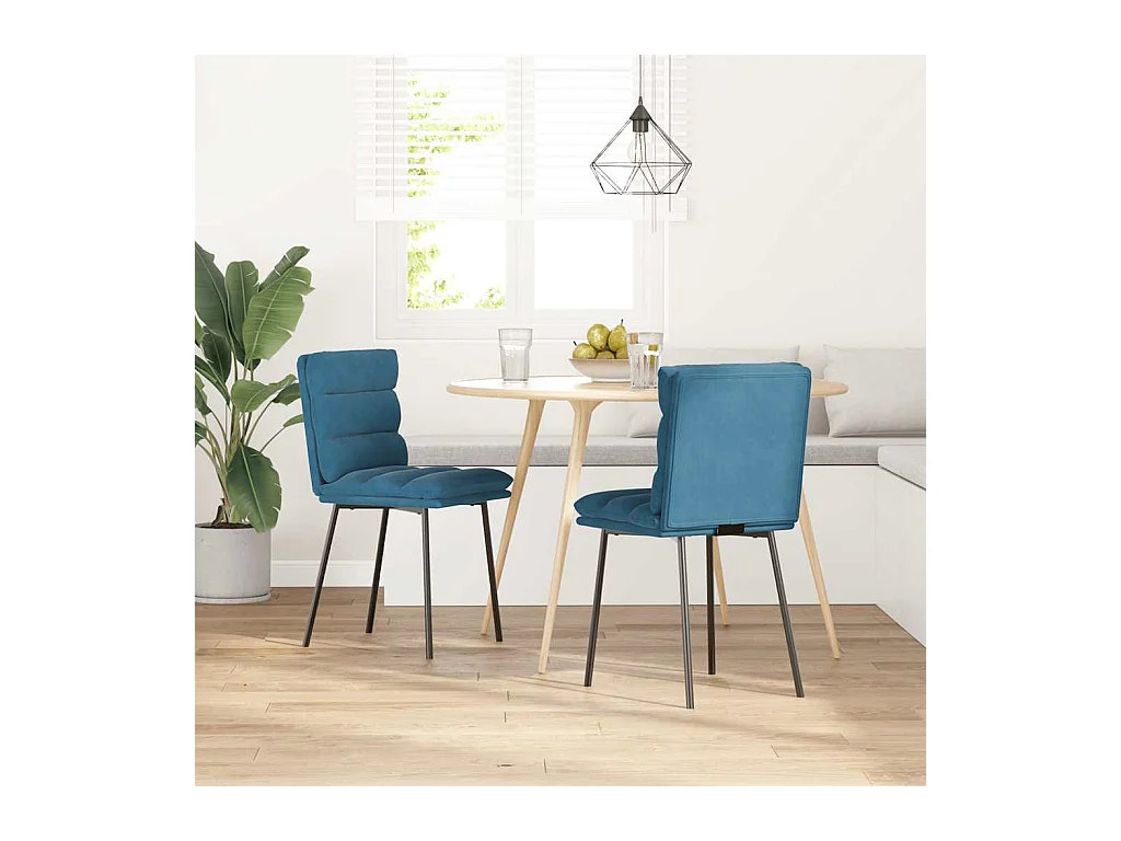 Eetkamerstoelen 2 st fluweel blauw