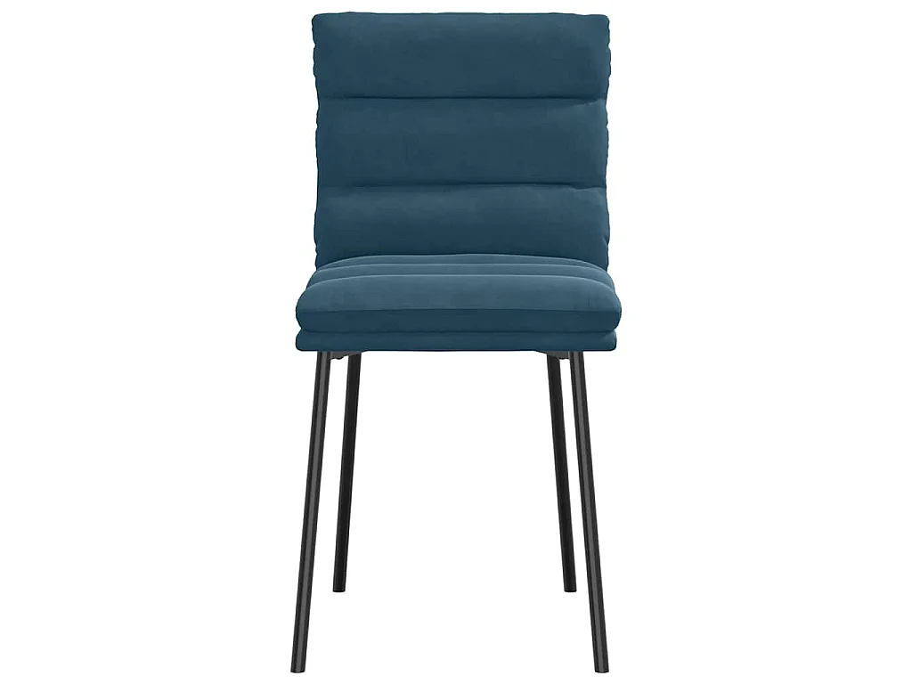 Chaises à manger lot de 2 Bleu Velours