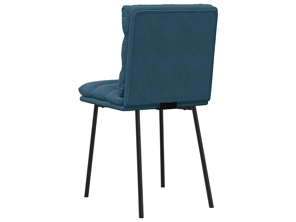 Chaises à manger lot de 2 Bleu Velours
