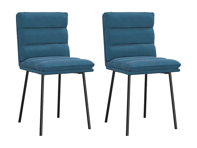 Eetkamerstoelen 2 st fluweel blauw