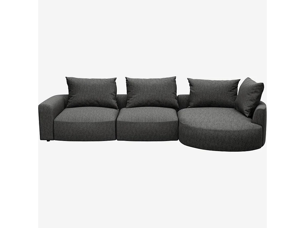 Habitat - Canapé d'angle droit en tissu Copparo - Gris ardoise  - Cagliari