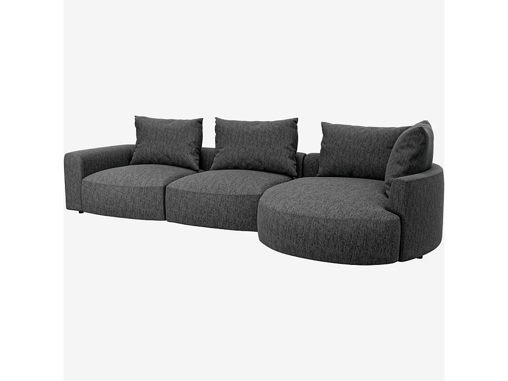 Habitat - Canapé d'angle droit en tissu Copparo - Gris ardoise  - Cagliari