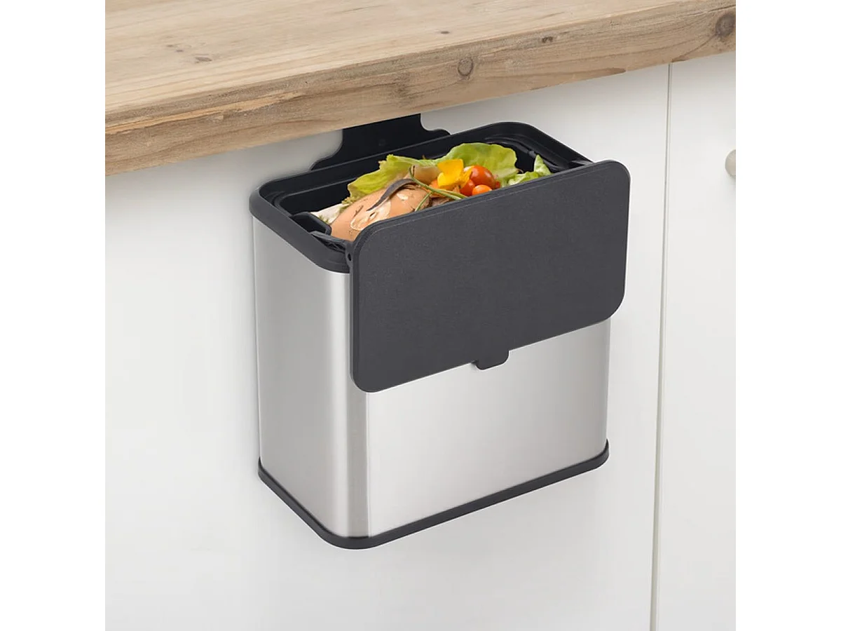 Poubelle à Compost "Inox" 5L Gris