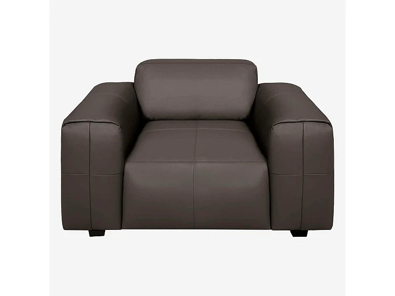 Habitat - Fauteuil en cuir Savoy - Marron tonka - Posada