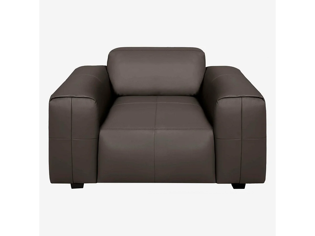 Habitat - Fauteuil en cuir Savoy - Marron tonka - Posada