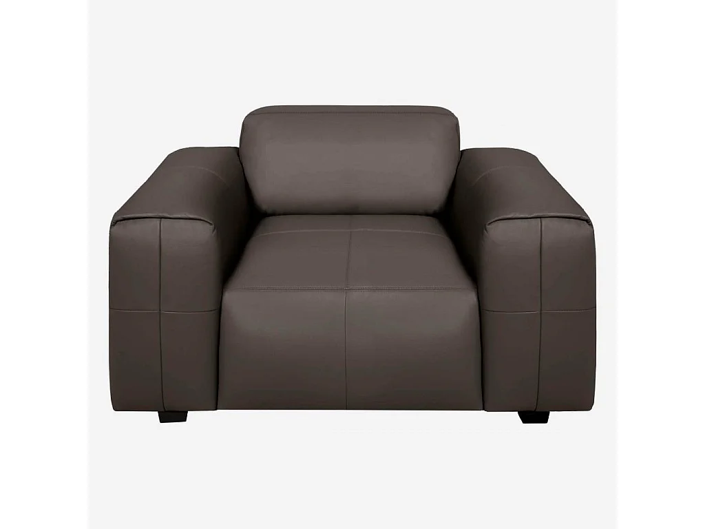 Habitat - Fauteuil en cuir Savoy - Marron tonka - Posada