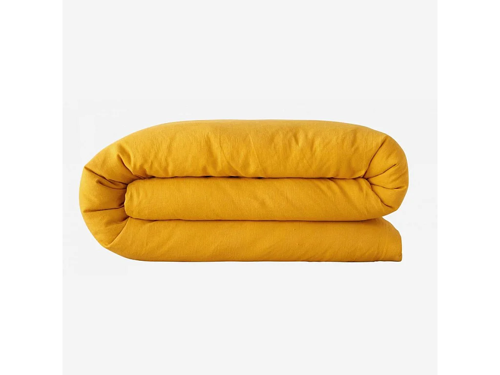Habitat - Housse de couette en lin - 200 x 200 cm - Jaune moutarde - Linen