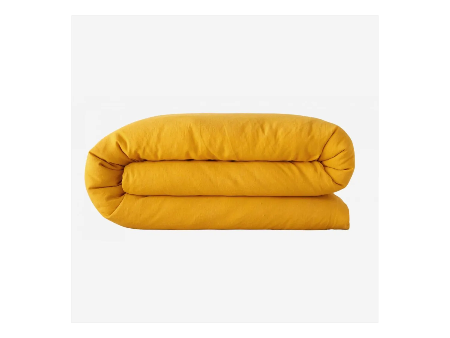 Habitat - Housse de couette en lin - 200 x 200 cm - Jaune moutarde - Linen