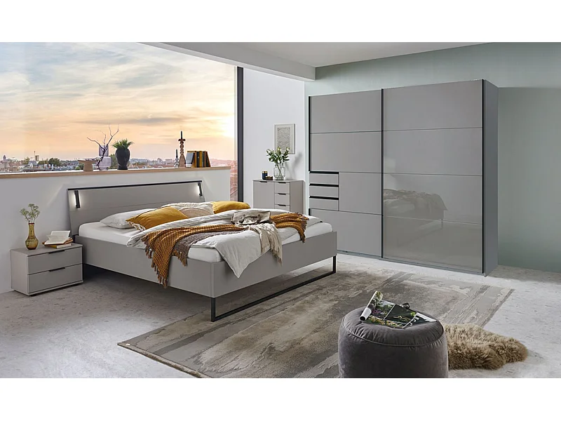 Chambre à coucher complète adulte ( lit adulte 160 x 200 cm+ Commode + tables de chevet+ Armoire)