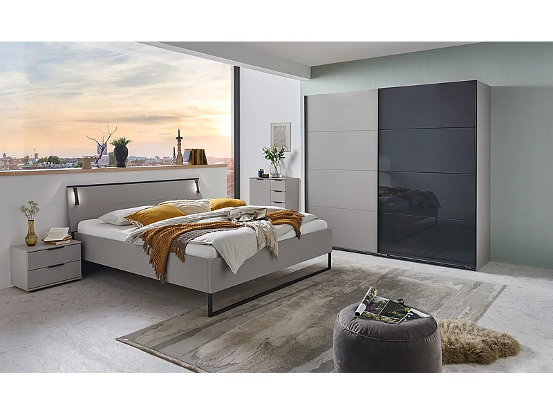 Chambre à coucher complète adulte ( lit adulte 160 x 200 cm+ Commode + tables de chevet+ Armoire)