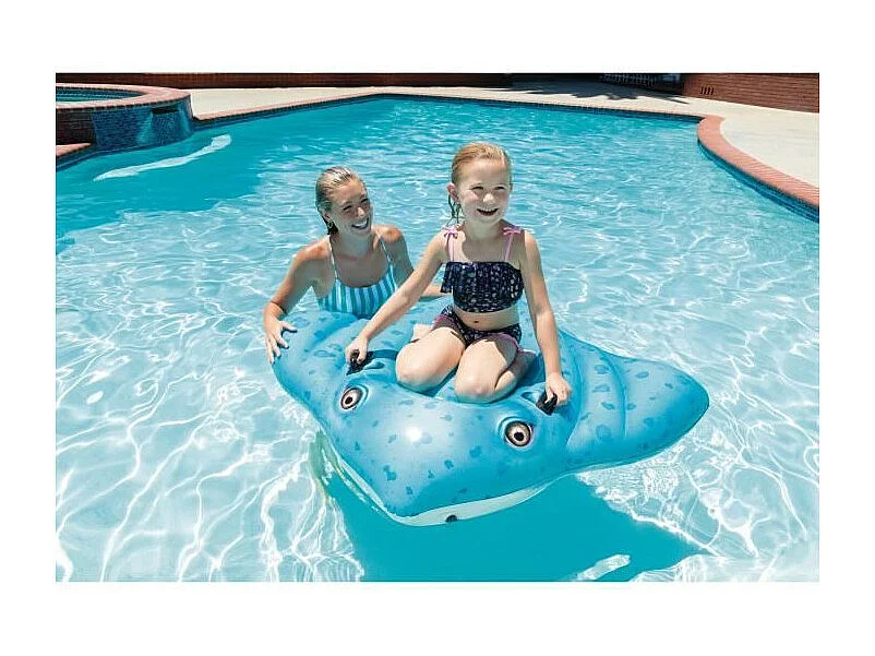 Bouée Gonflable à Chevaucher "Raie Manta" 185cm Bleu