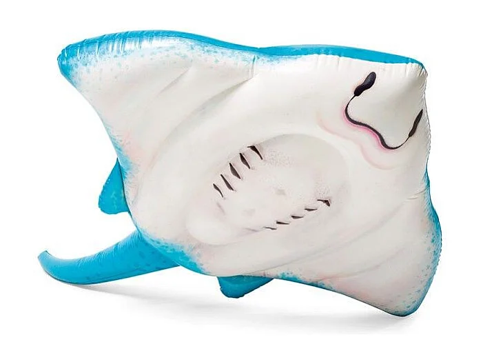 Bouée Gonflable à Chevaucher "Raie Manta" 185cm Bleu