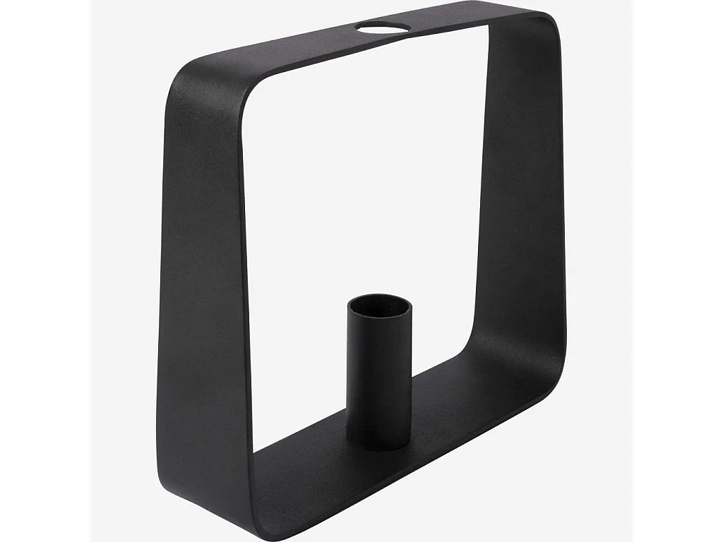 Habitat - Bougeoir en métal - 20 x 5 x 16 cm - Noir - Alexy