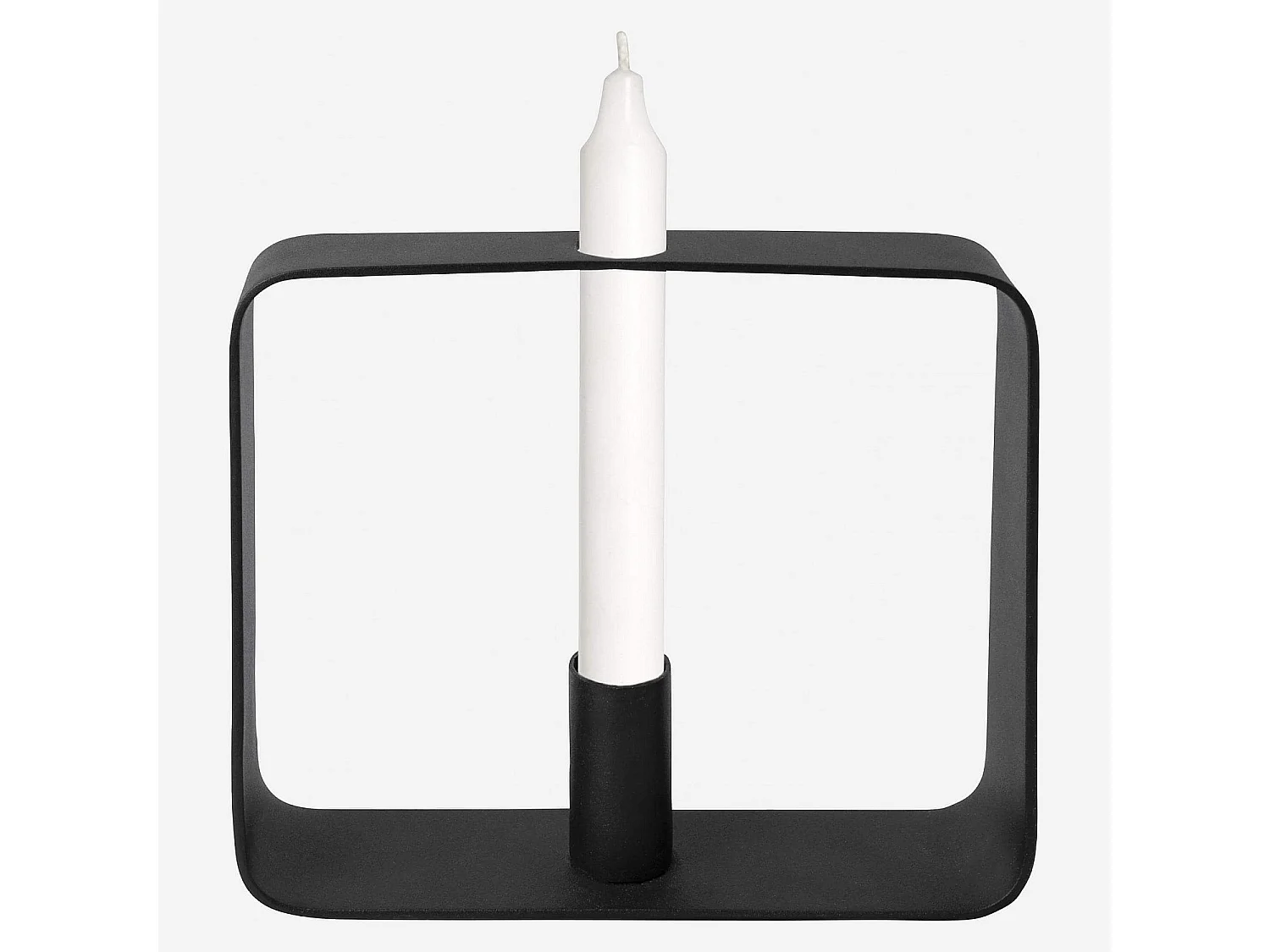 Bougeoir en métal - 20 x 5 x 16 cm - Noir