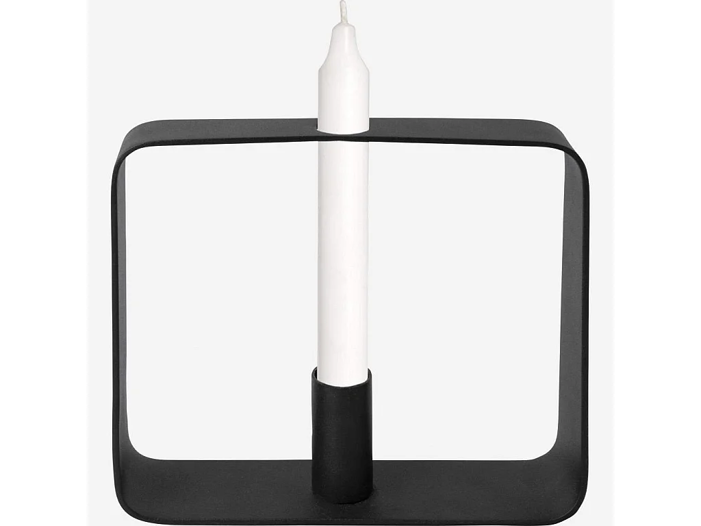 Bougeoir en métal - 20 x 5 x 16 cm - Noir