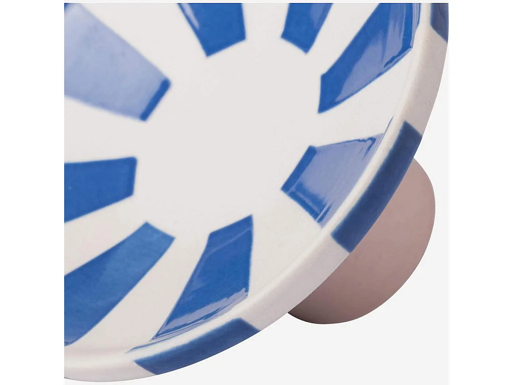 Habitat - Bougeoir en grès - 9 x 5 cm - Rayures bleues - Design by Chloé Le Cam - Ulo