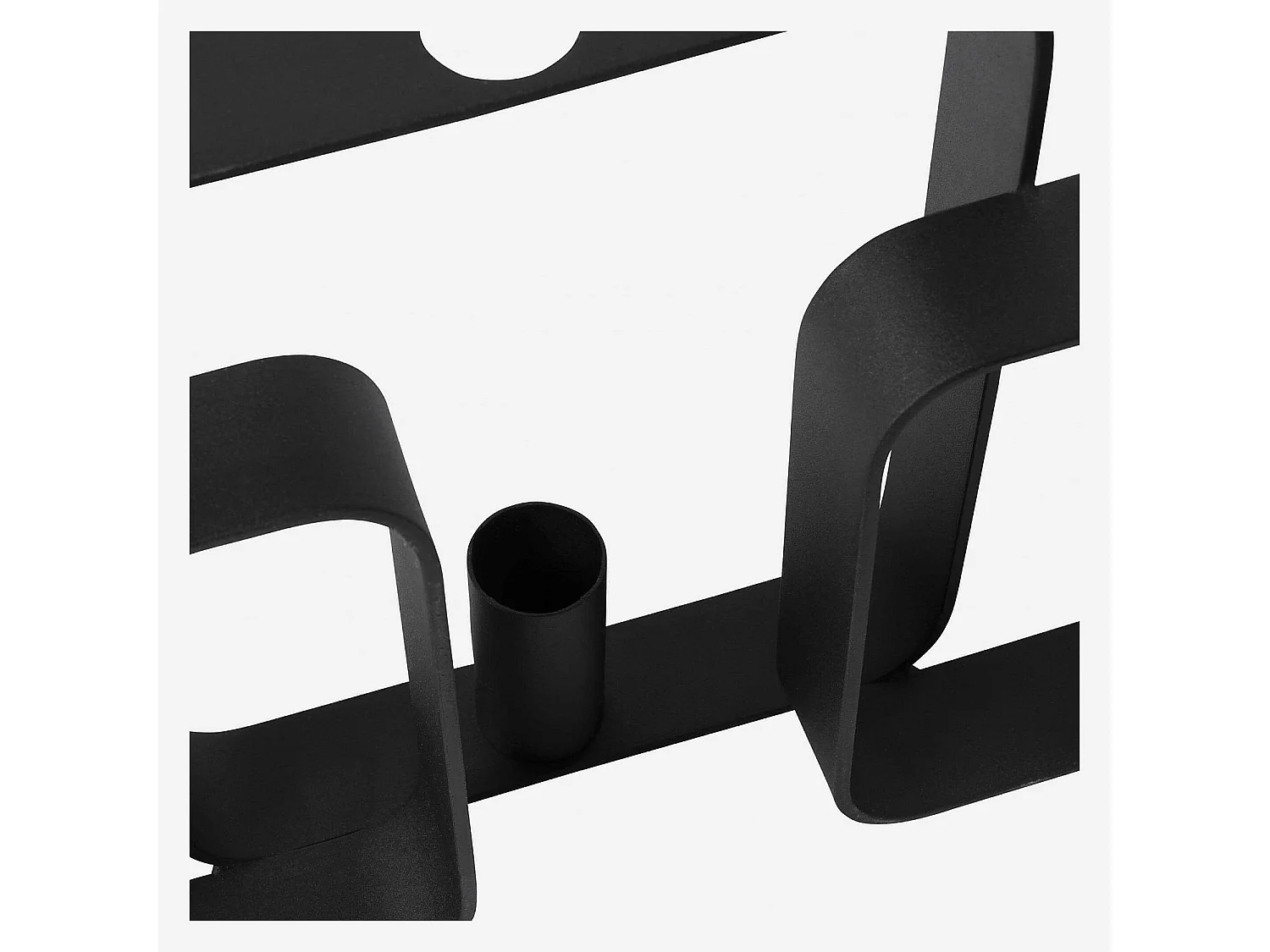 Bougeoir en métal - 39 x 6 x 19 cm - Noir