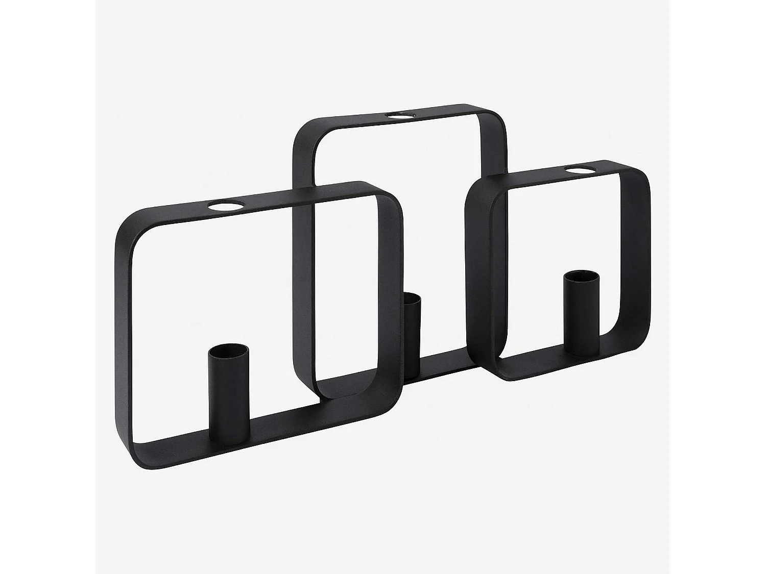 Bougeoir en métal - 39 x 6 x 19 cm - Noir