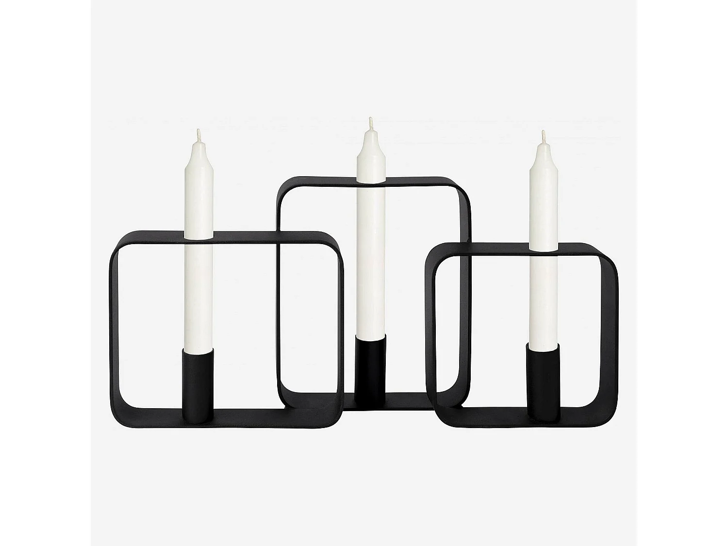 Bougeoir en métal - 39 x 6 x 19 cm - Noir