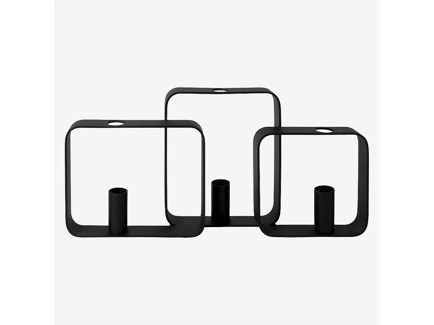 Bougeoir en métal - 39 x 6 x 19 cm - Noir