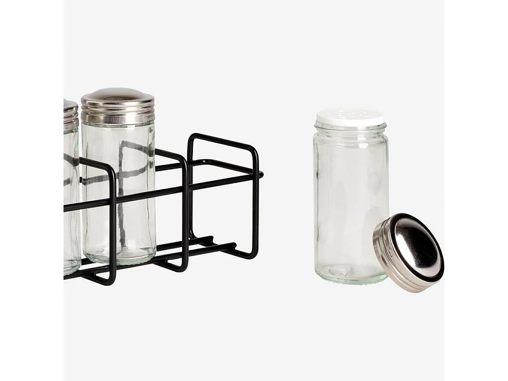 Habitat - Rangement pour épices - Métal - Noir - Mikado