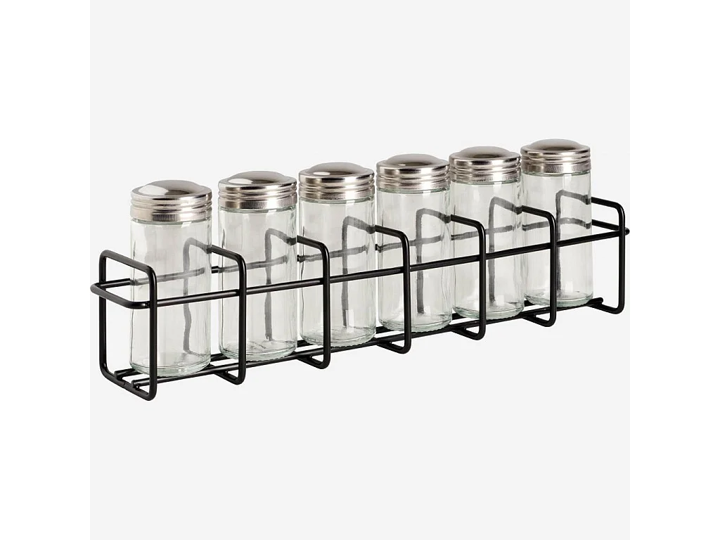 Habitat - Rangement pour épices - Métal - Noir - Mikado