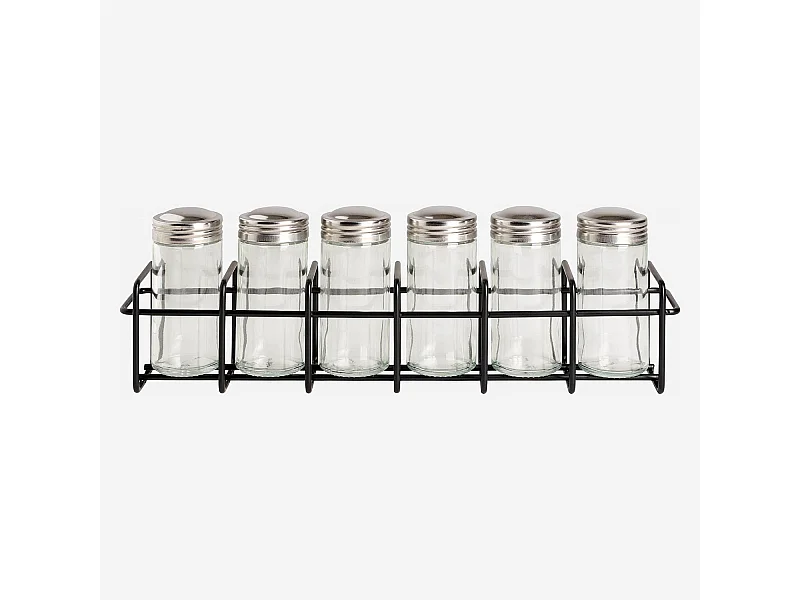 Habitat - Rangement pour épices en métal - Noir - Mikado